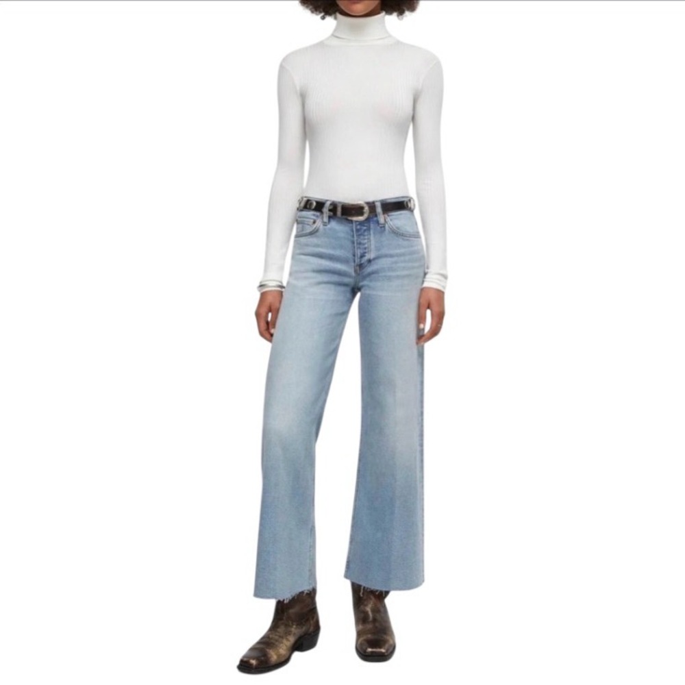 LIKE NEW RE/DONE MID RISE WIDE LEG CROP JEANS - SIZE 27